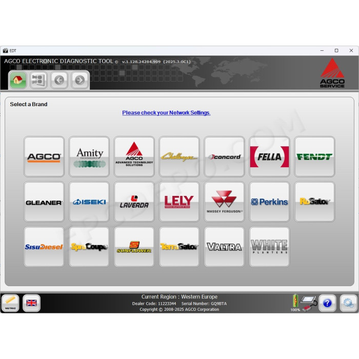 AGCO EDT ELECTRONIC DIAGNOSTIC TOOL 2025