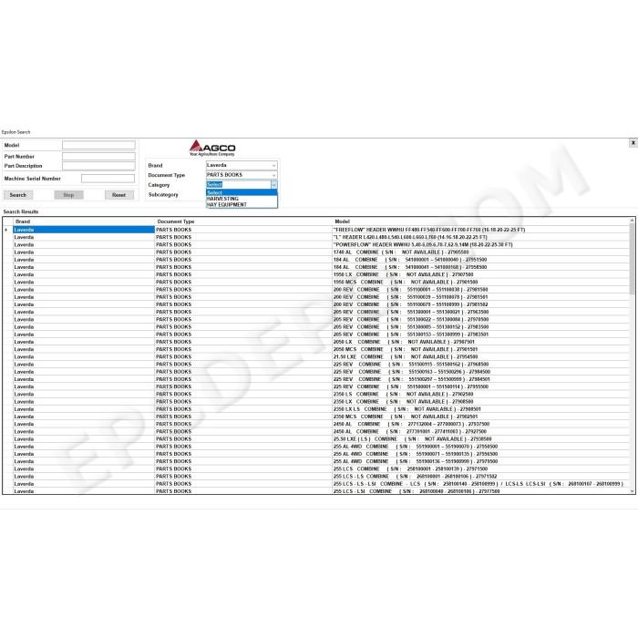LAVERDA EPC SPARE PARTS CATALOG + SERVICE & REPAIR 2021