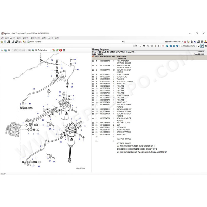 Massey Ferguson Europe EPC spare parts catalog 2021