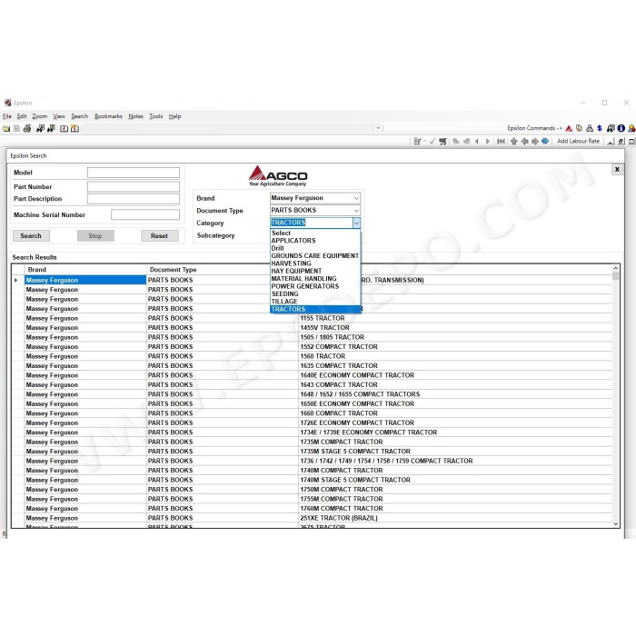 Massey Ferguson Europe EPC spare parts catalog 2021