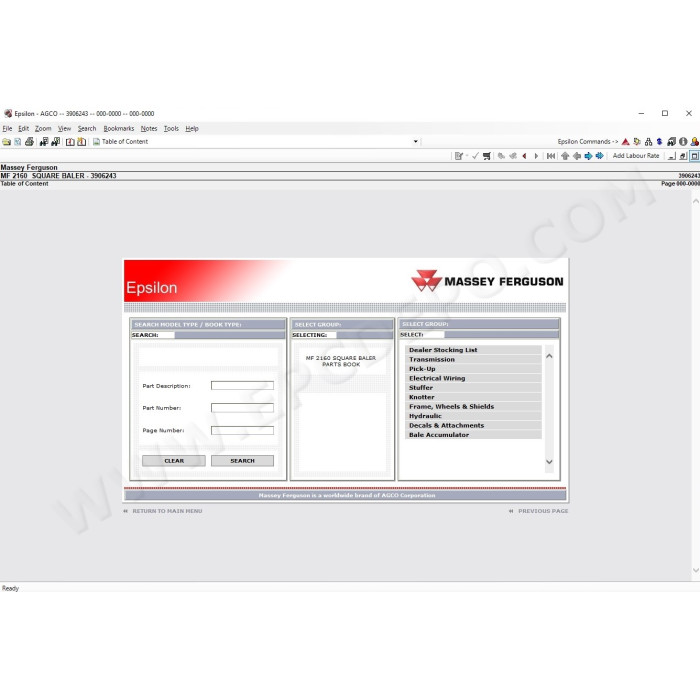 Massey Ferguson Europe EPC spare parts catalog 2021