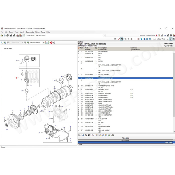 VALTRA EUROPE EPC SPARE PARTS CATALOG + SERVICE 2021