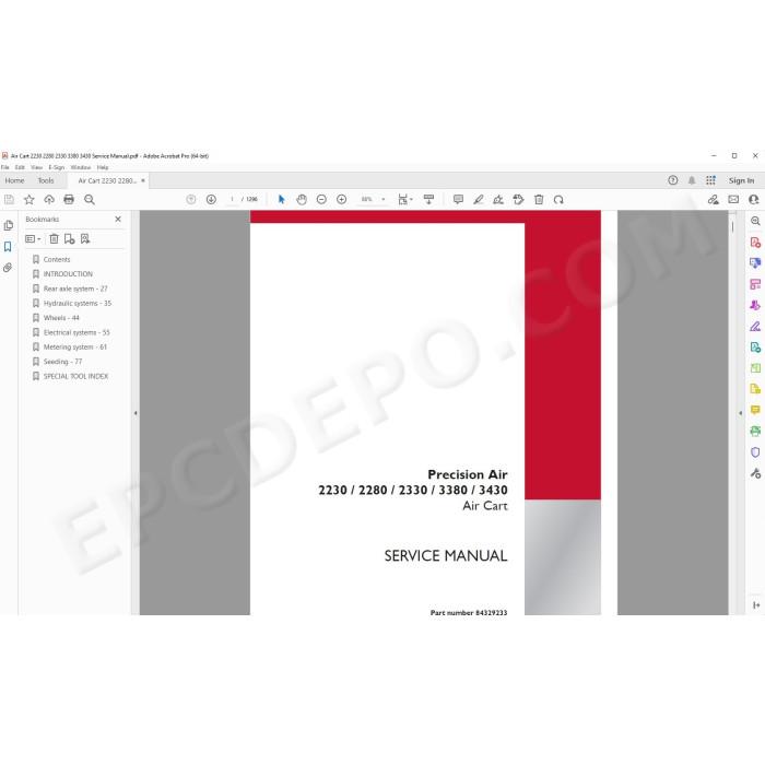 Case Air Cart 2230 2280 2330 3380 3430 service manual