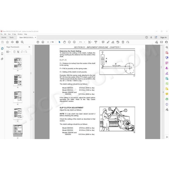 Case Baler SBX520 SBX530 SBX540 SBX550 service & repair manual
