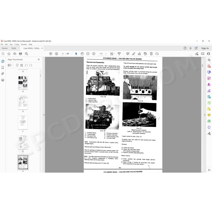 Case Tractor 956XL 1056XL service manual