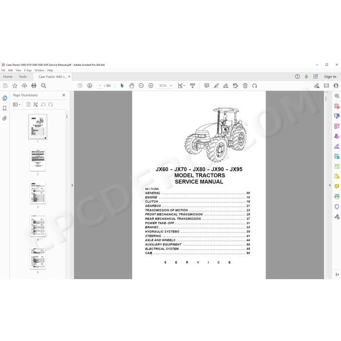 Case Tractor JX60 JX70 JX80 JX90 JX95 service manual