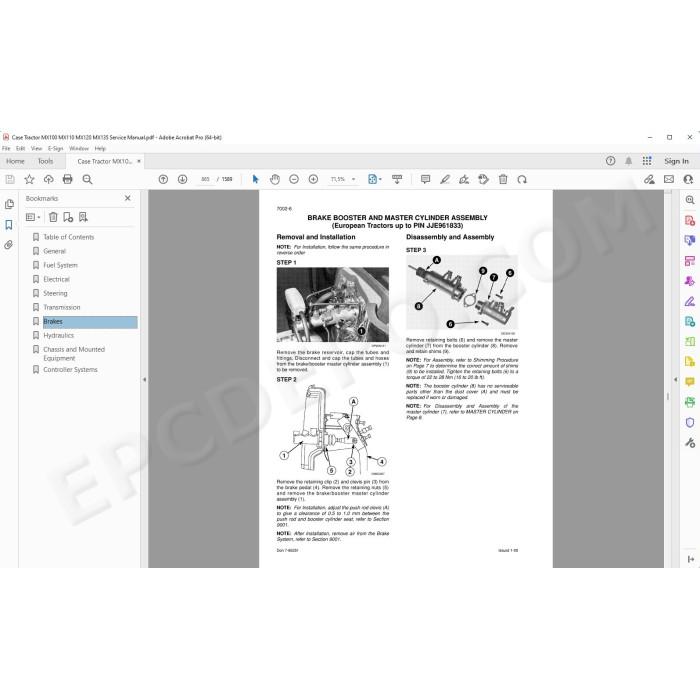 Case Tractor MX100 MX110 MX120 MX135 service manual