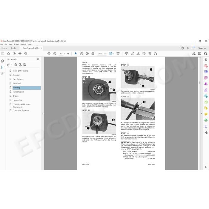 Case Tractor MX100 MX110 MX120 MX135 service manual