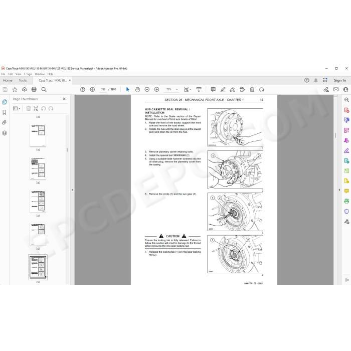 Case Tractor MXU100 MXU110 MXU115 MXU125 MXU135 service manual