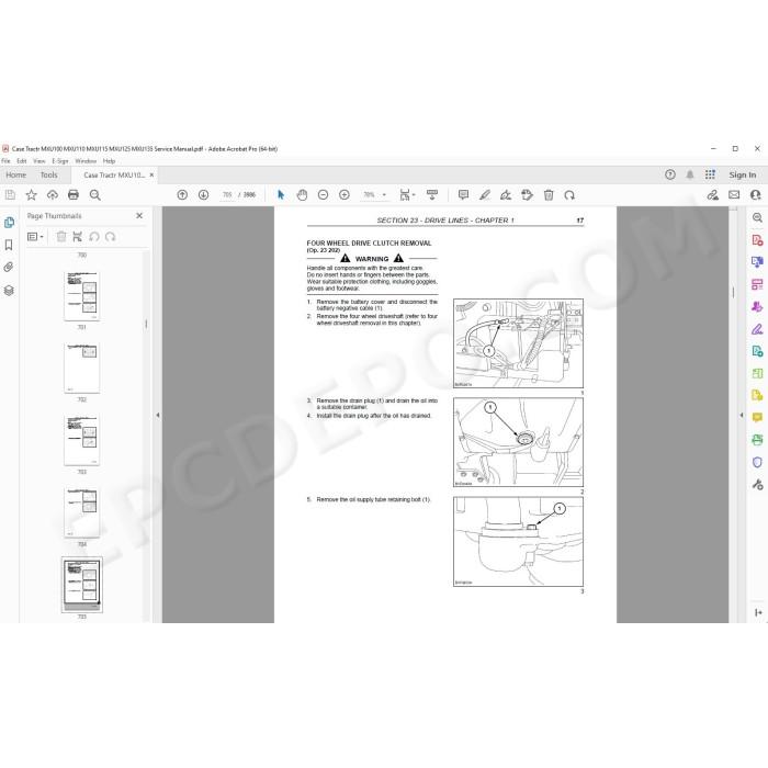 Case Tractor MXU100 MXU110 MXU115 MXU125 MXU135 service manual
