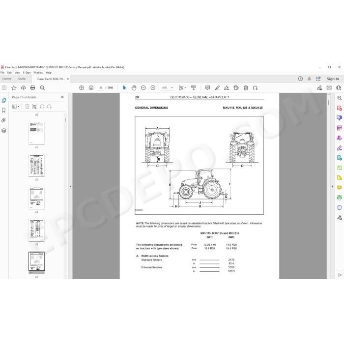 Case Tractor MXU100 MXU110 MXU115 MXU125 MXU135 service manual