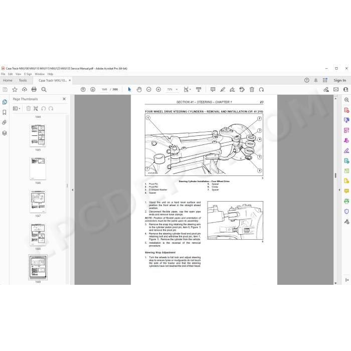 Case Tractor MXU100 MXU110 MXU115 MXU125 MXU135 service manual