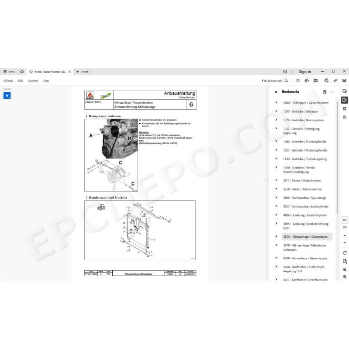 Fendt Tractor Farmer 300C service manual DE