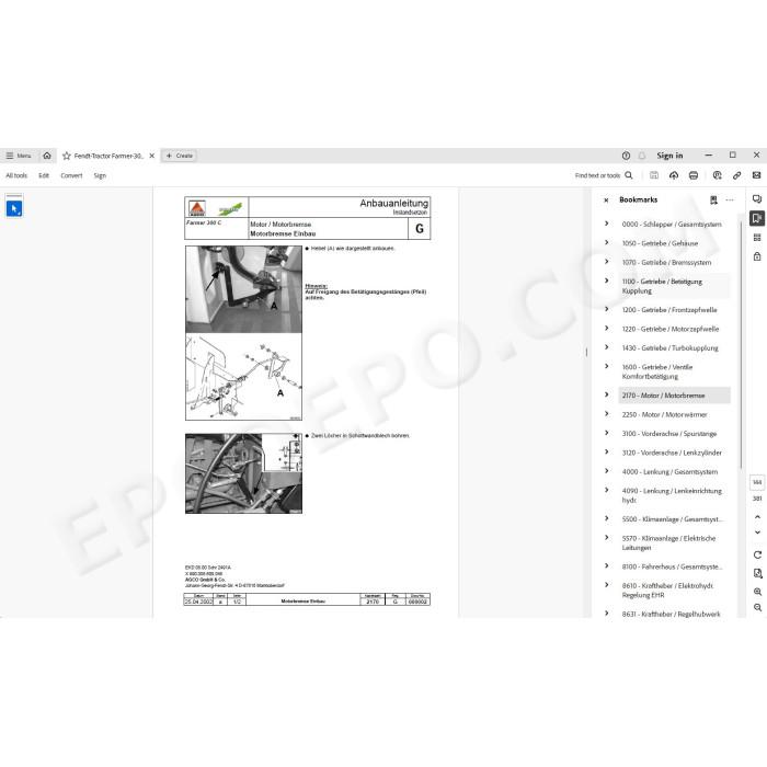Fendt Tractor Farmer 300C service manual DE