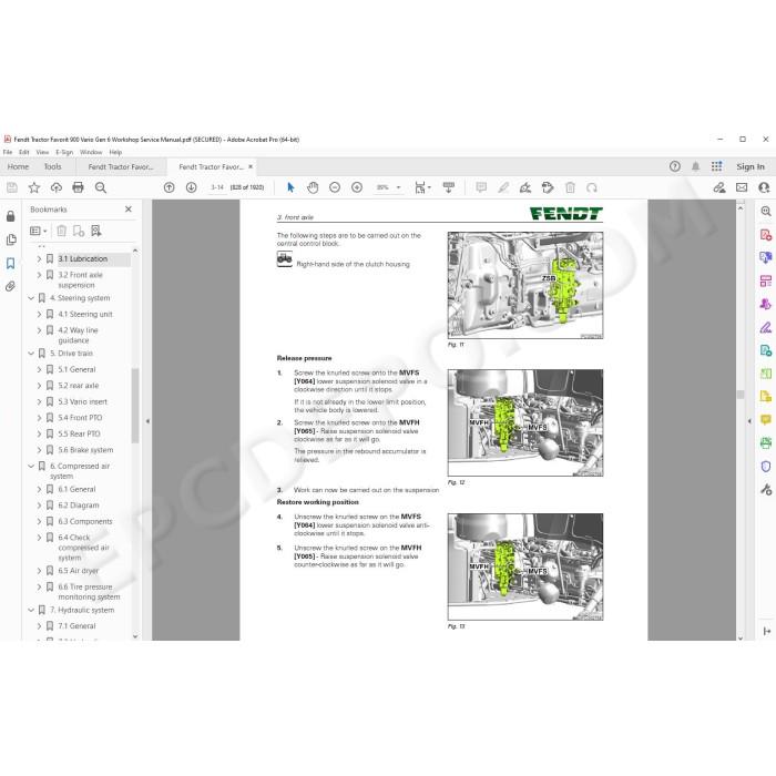 Fendt Tractor 900 series Vario Gen 6 workshop service manual