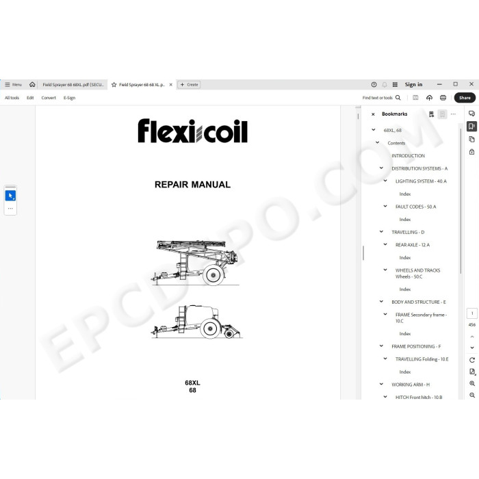 Flexicoil Sprayer 68 / 68XL service manual