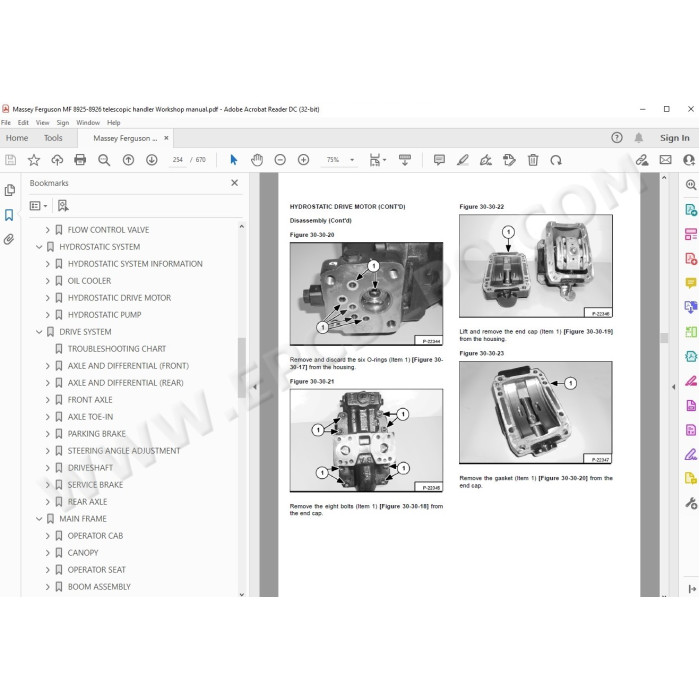 Massey Ferguson Telescopic Handler MF8925 MF8926 service manual