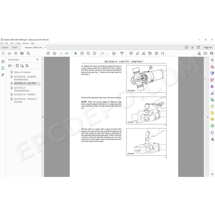New Holland Header 346W 356W 366W service manual