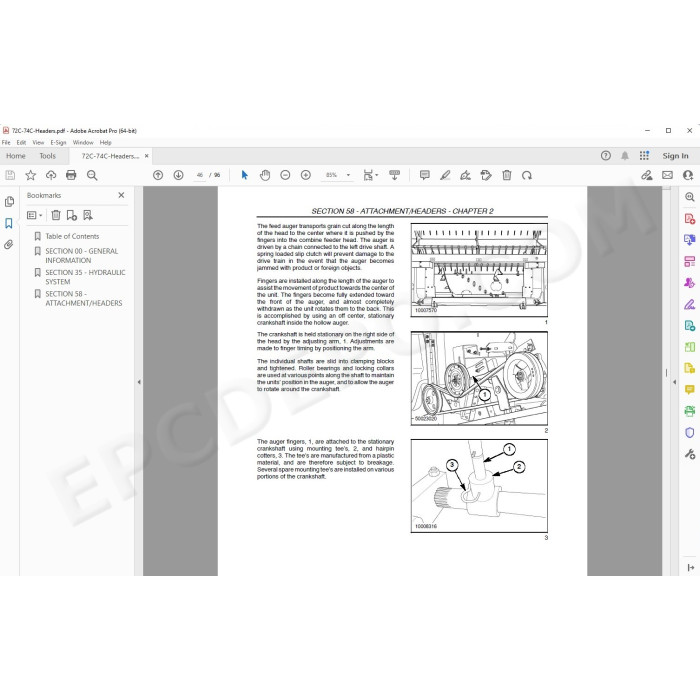 New Holland Header 72C 74C service manual