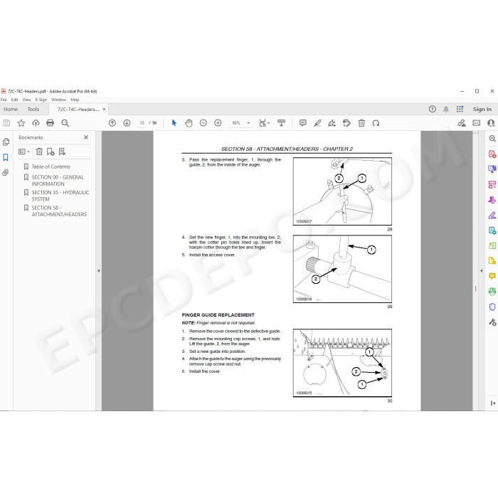 New Holland Header 72C 74C service manual