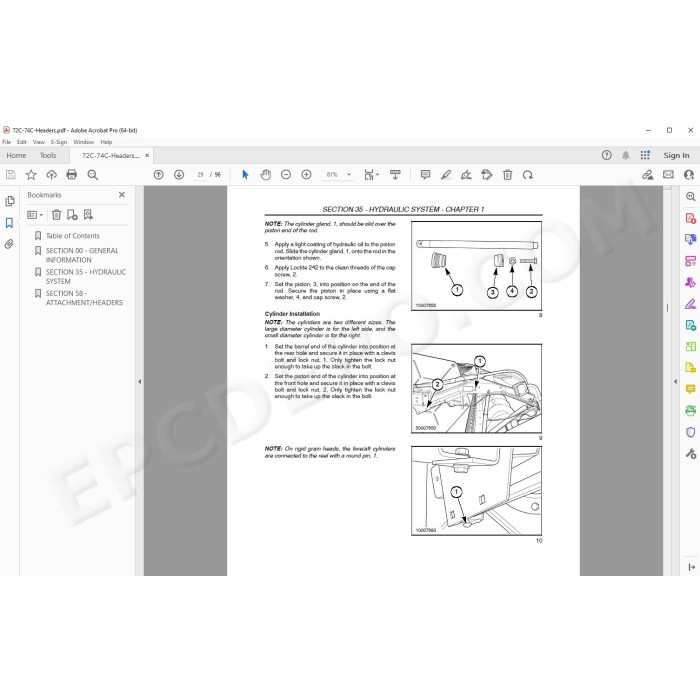 New Holland Header 72C 74C service manual
