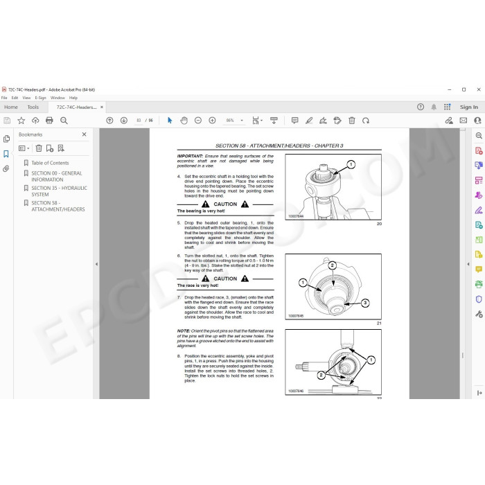 New Holland Header 72C 74C service manual