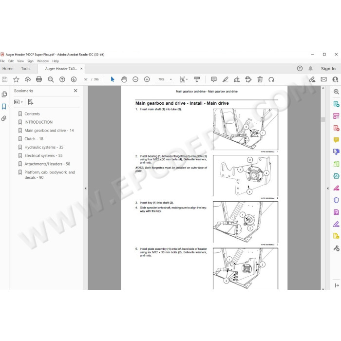 New Holland Auger Header 740CF Super Flex service manual