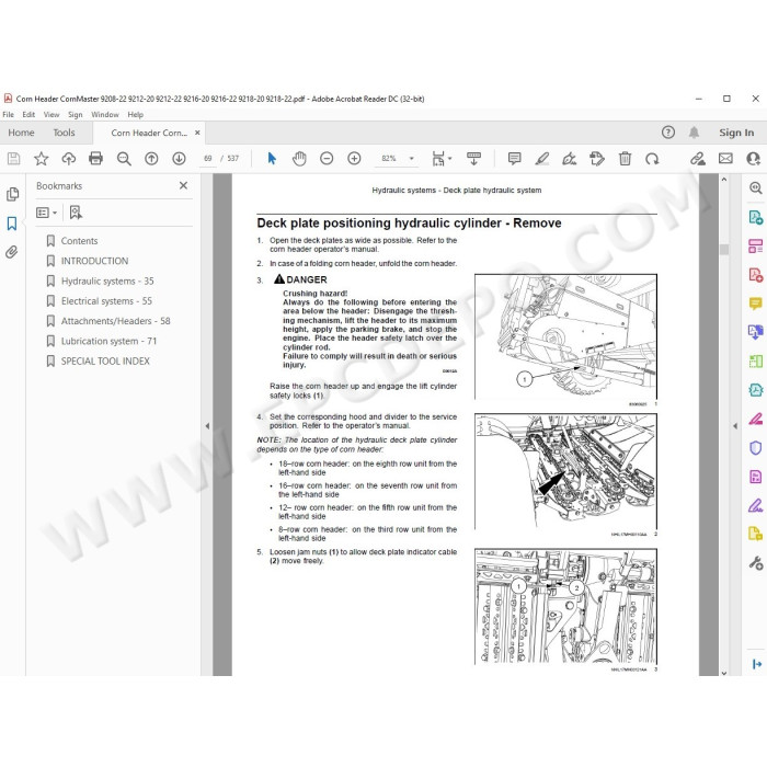 New Holland Corn Header CornMaster 9208-22 9212-20 9212-22 service manual
