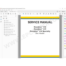 New Holland Disc Header Durabine 416 419 service manual