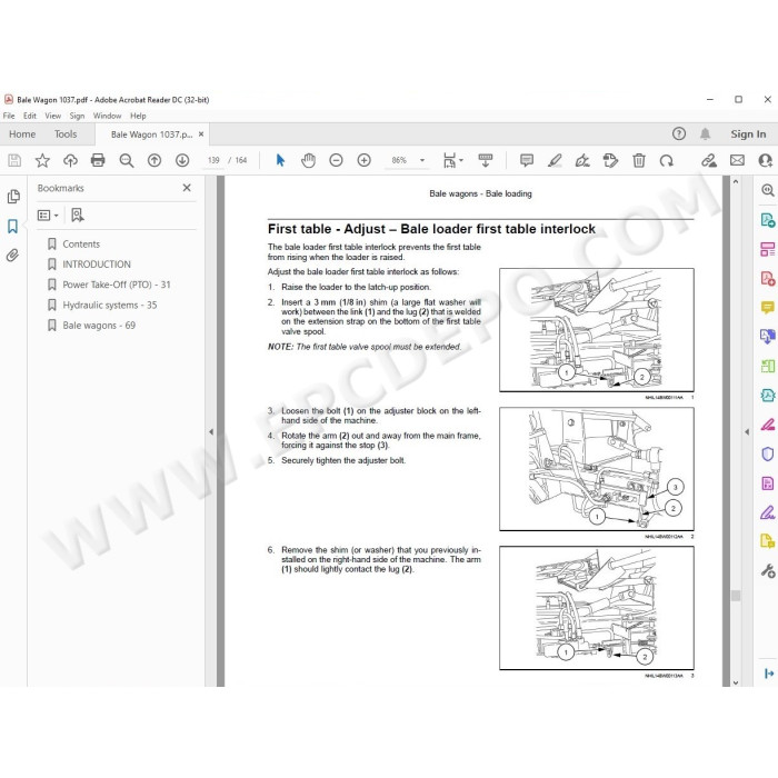 New Holland Bale Wagon 1037 service manual