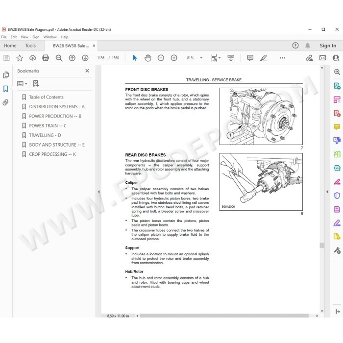 New Holland Bale Wagon BW28 BW38 service manual