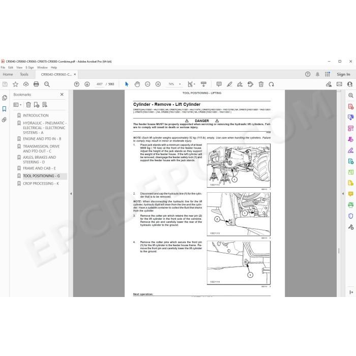 New Holland Combine CR9040 CR9060 CR9065 CR9070 CR9080 service manual