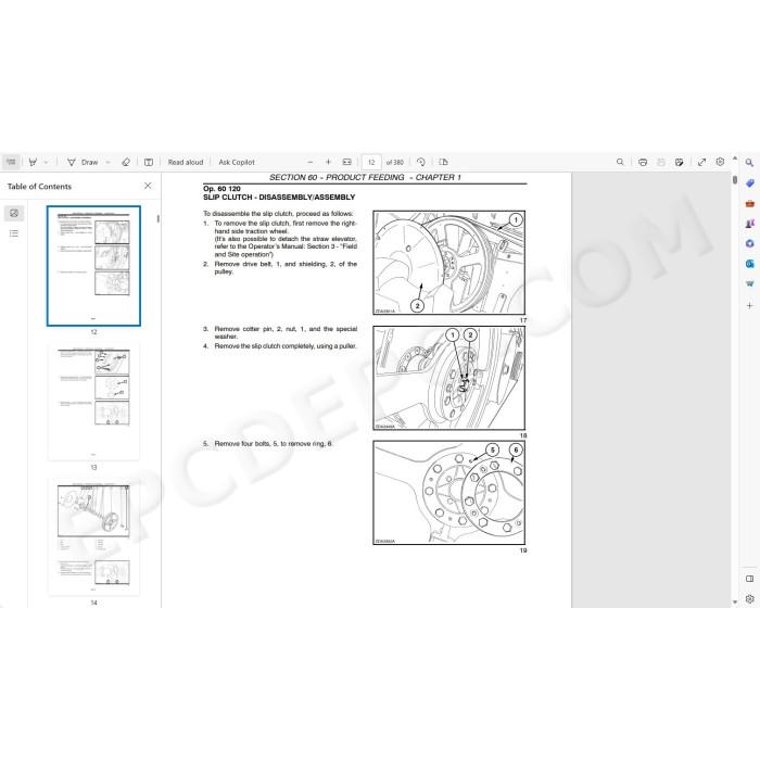 New Holland Combine CX720 CX740 CX760 CX780 CX820 CX840 CX860 CX880 service manual