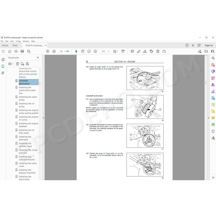 New Holland Combine TC5070 service manual