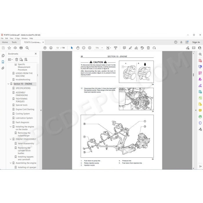 New Holland Combine TC5070 service manual