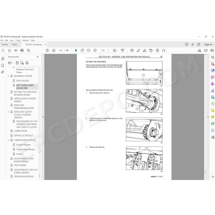 New Holland Combine TC5070 service manual