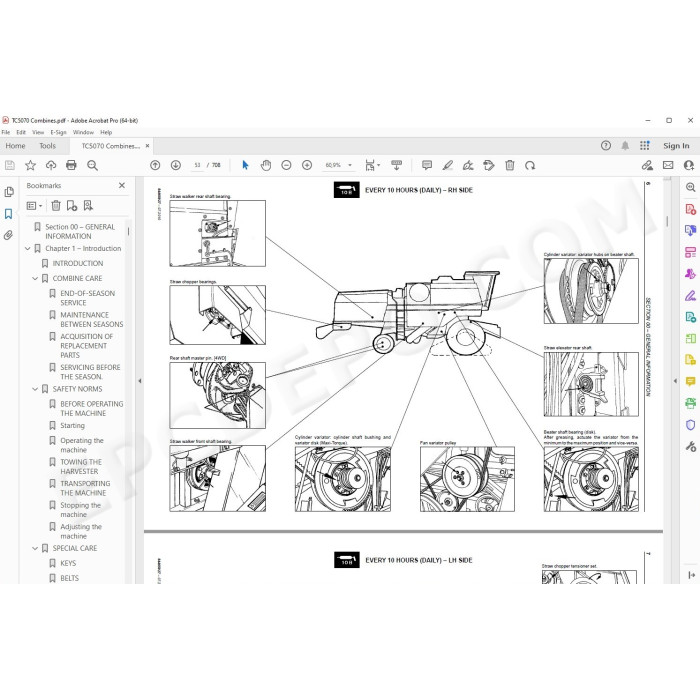 New Holland Combine TC5070 service manual
