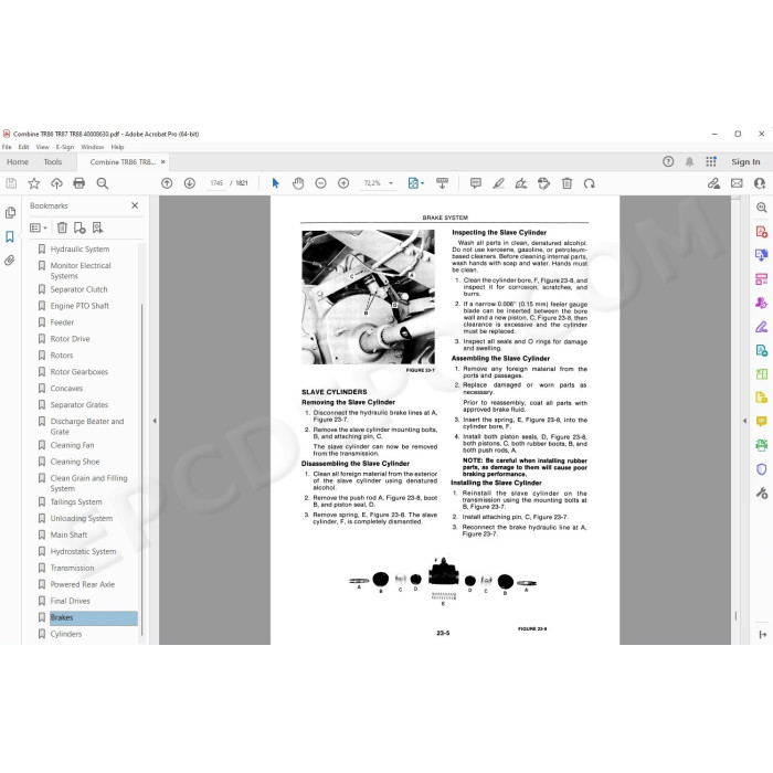 New Holland Combine TR86 TR87 TR88 service manual