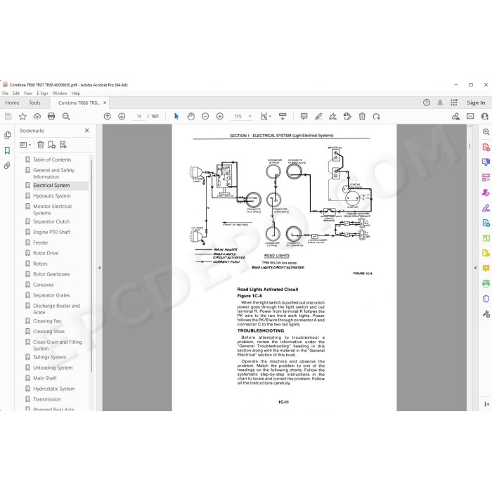 New Holland Combine TR86 TR87 TR88 service manual