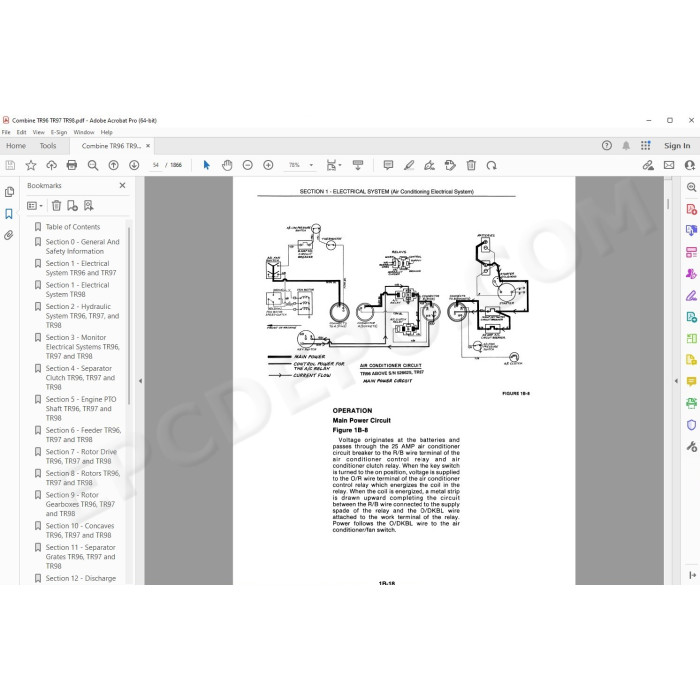 New Holland Combine TR96 TR97 TR98 service manual