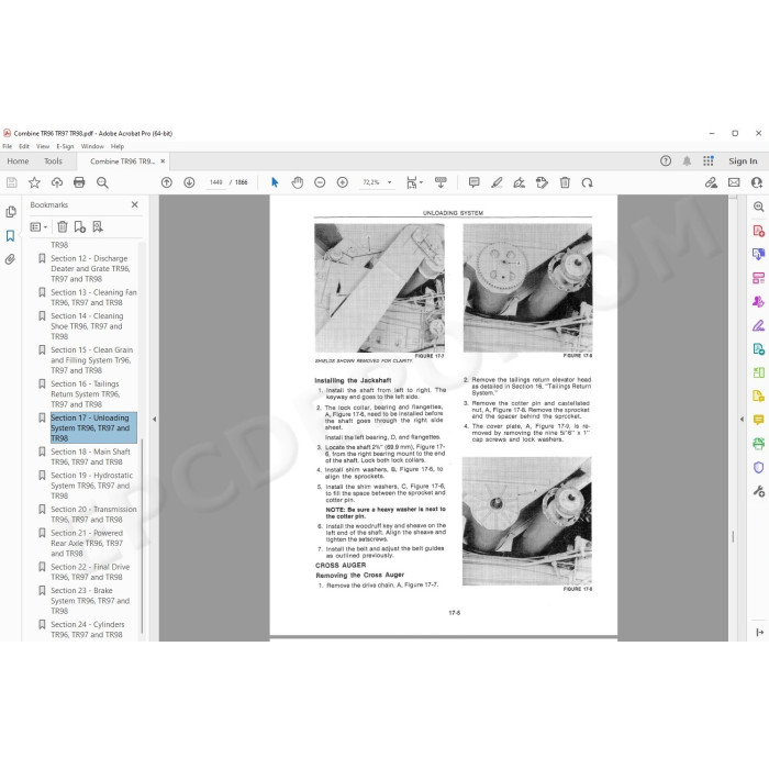 New Holland Combine TR96 TR97 TR98 service manual