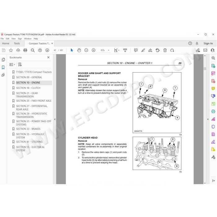 New Holland Compact Tractor T1560 T1570 service manual