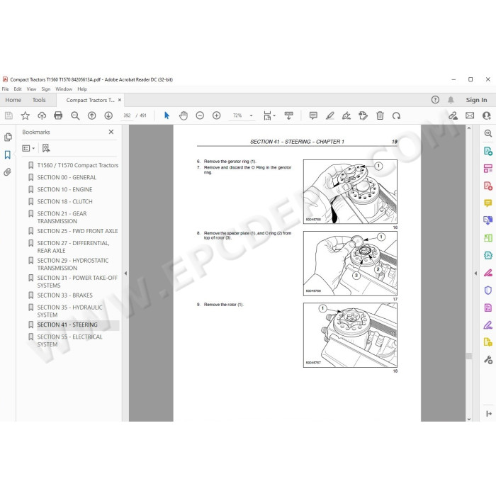New Holland Compact Tractor T1560 T1570 service manual