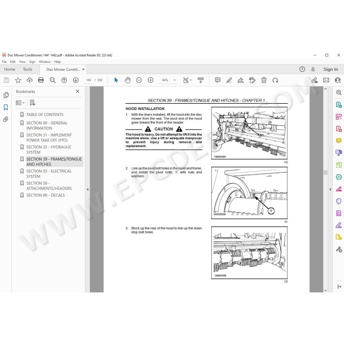New Holland Disc Mower Conditioner 1441 1442 service manual