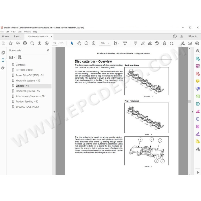 New Holland Discbine Mower Conditioner H7220 H7320 service manual