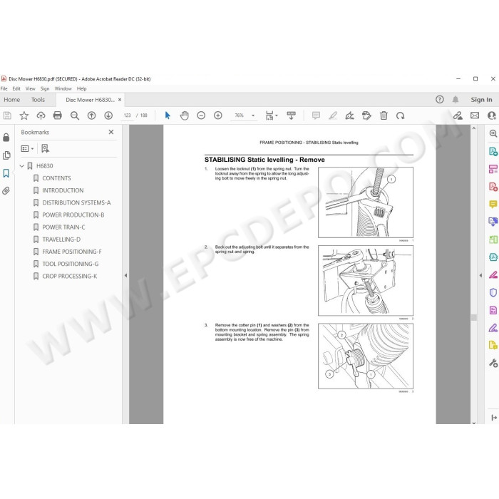 New Holland Disc Mower H6830 service manual