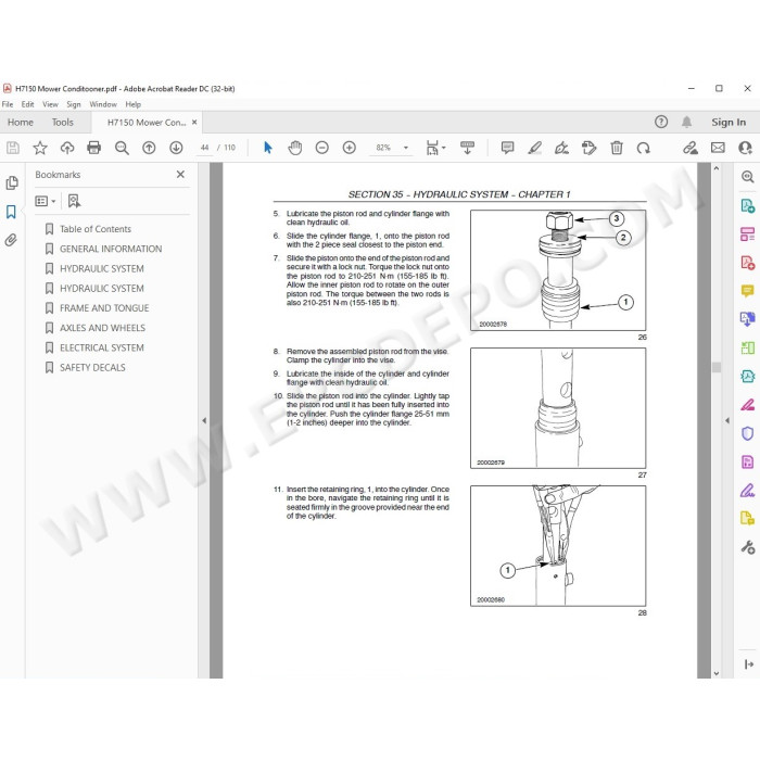 New Holland Mower Conditioner H7150 service manual