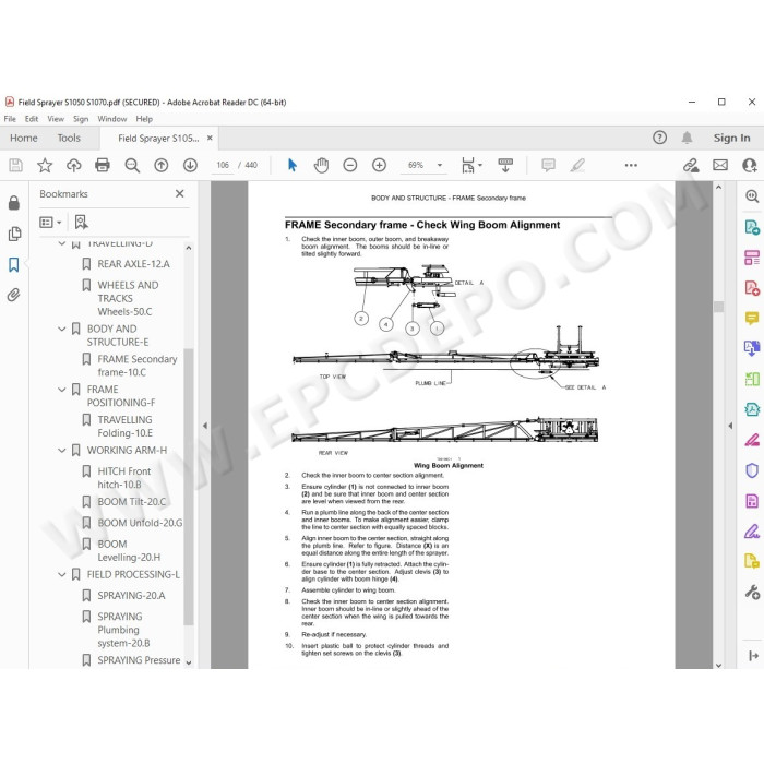 New Holland Field Sprayer S1050 S1070 service manual