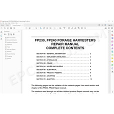 New Holland Forage Harvester FP230 FP240 service manual