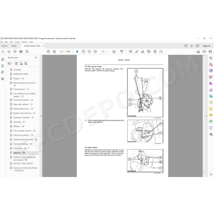 New Holland Forage Harvester FR480 FR550 FR650 FR780 FR850 service manual
